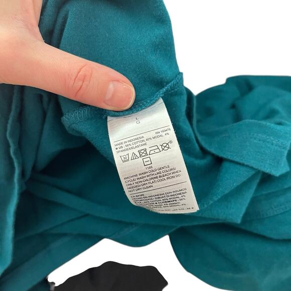 Set of 2 Old Navy Womens Large T-Shirt Dress Teal Printed Short Sleeve Basic - Picture 3 of 14